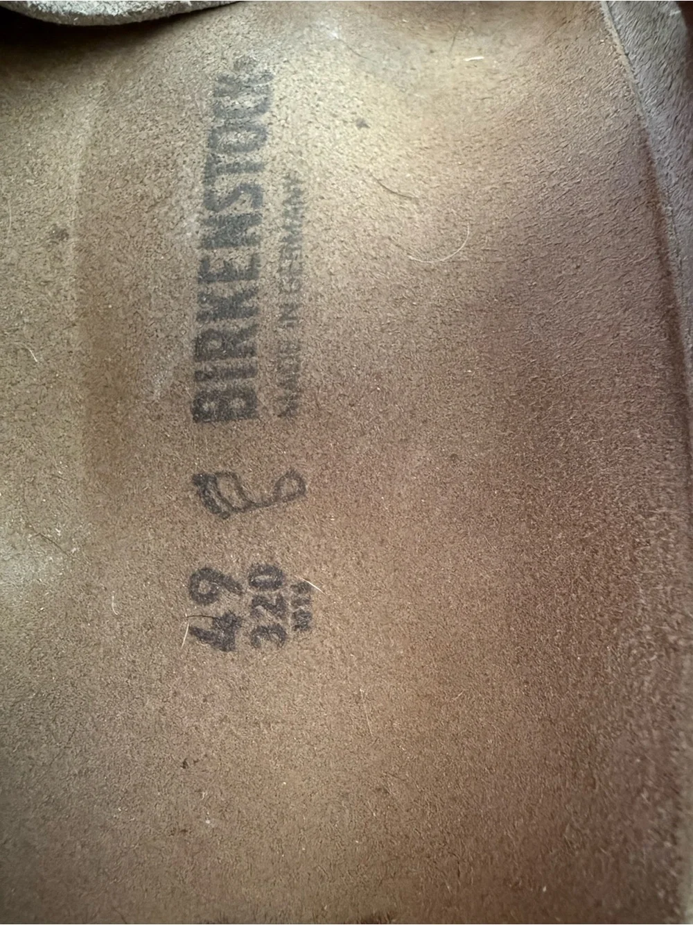 Birkenstock men’s Size 16 Suede Double-Strap Sandals in Taupe Gray